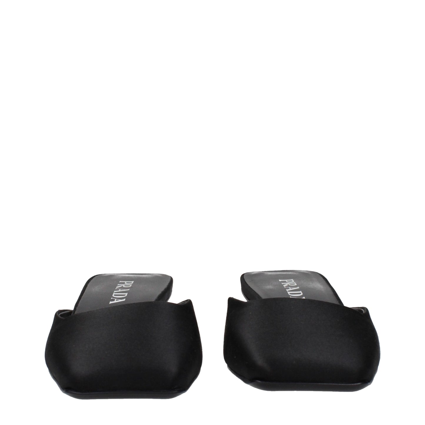 Black Satin Flat Sandals