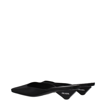 Black Satin Flat Sandals