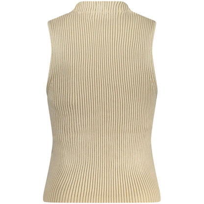 Beige Cotton Tank Top