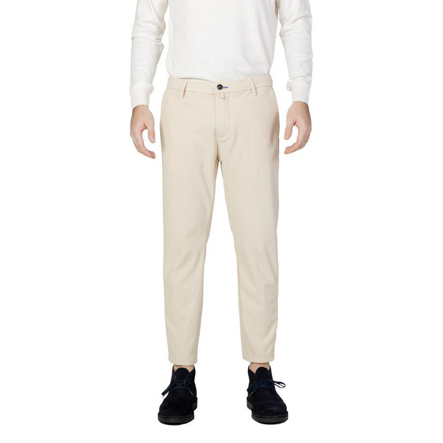 Beige Nylon Casual Pants