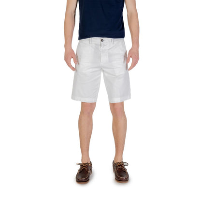 White Cotton Bermuda Shorts