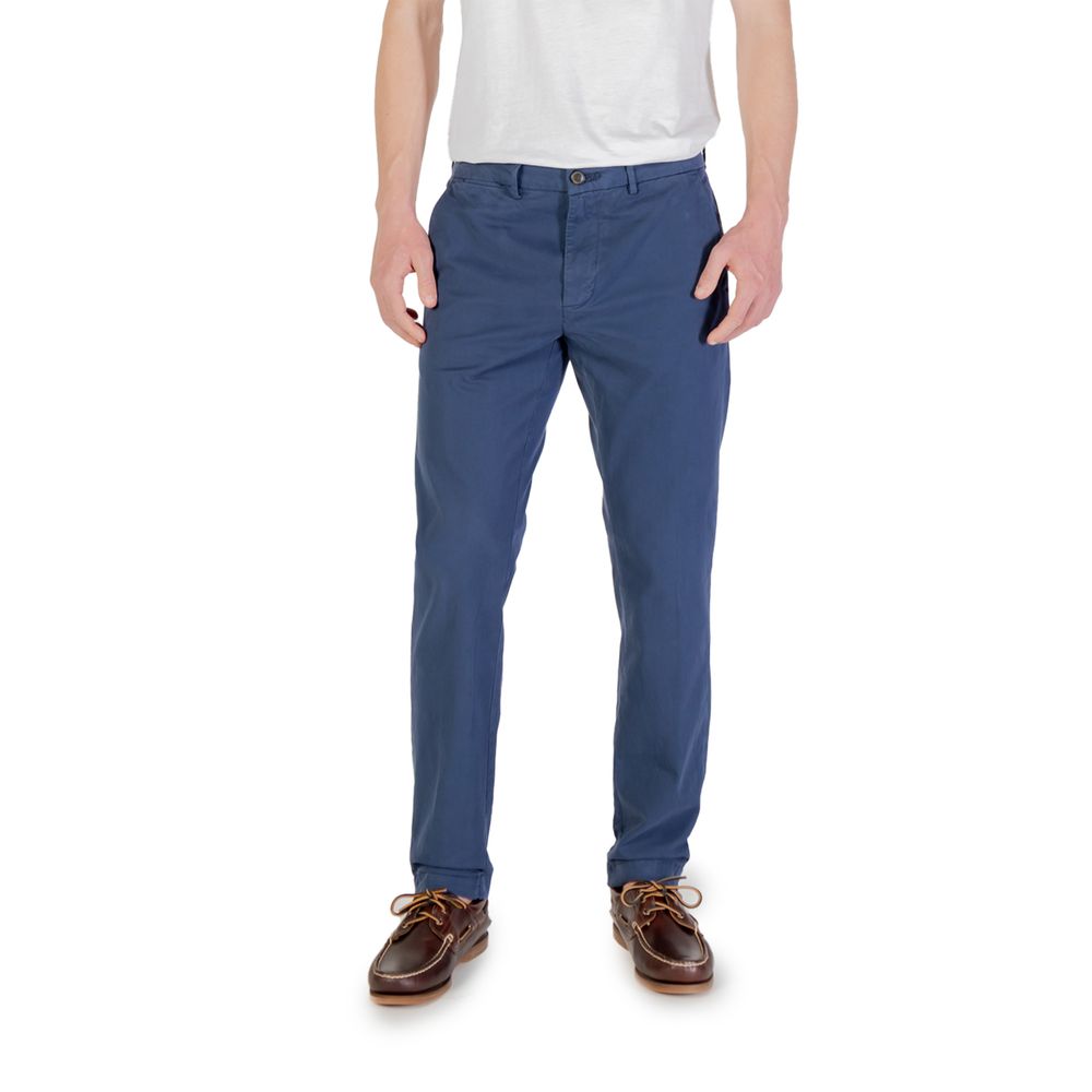 Blue Cotton Skinny Pants