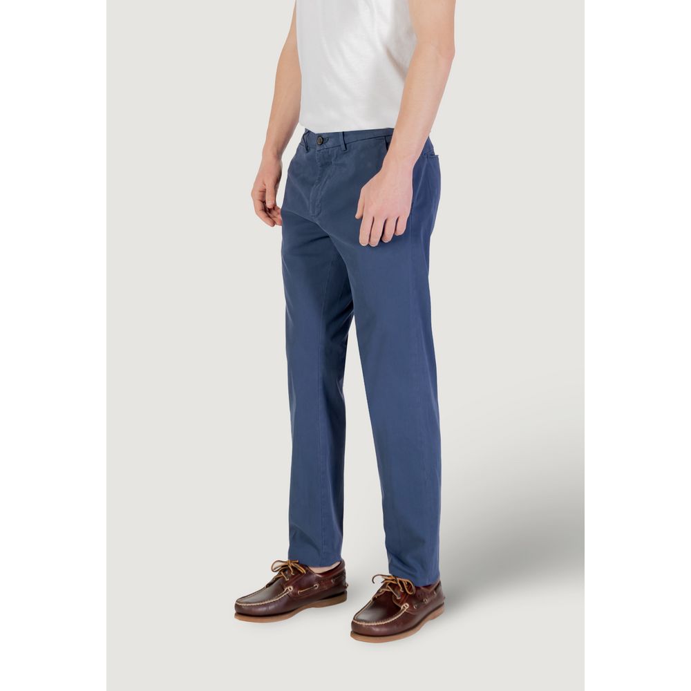 Blue Cotton Skinny Pants