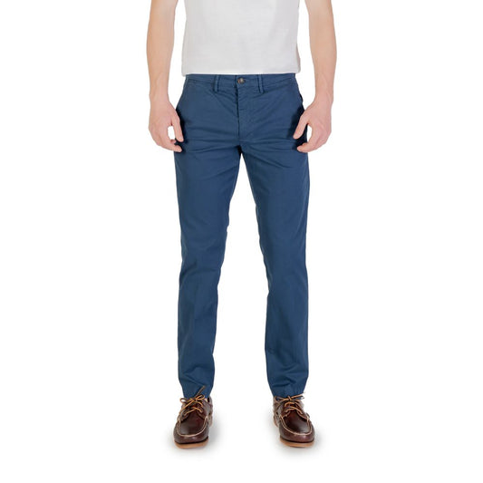 Blue Cotton Skinny Pants