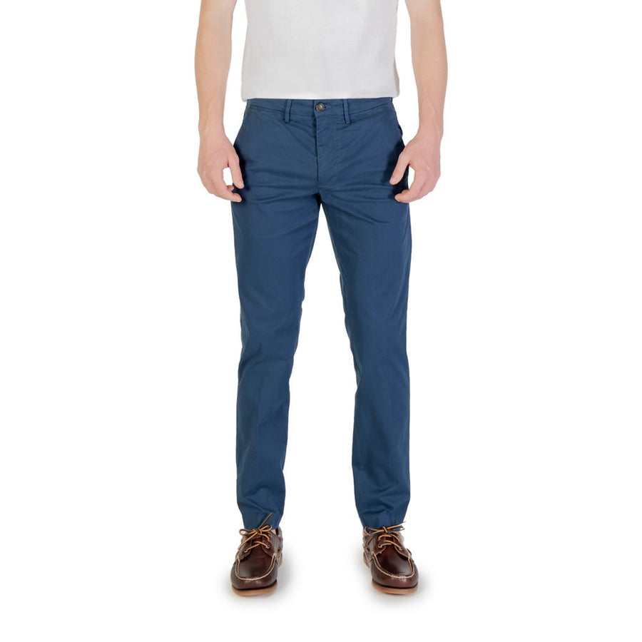 Blue Cotton Skinny Pants