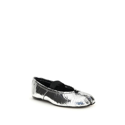 Silver Calf Leather Bos Taurus Ballet Flats