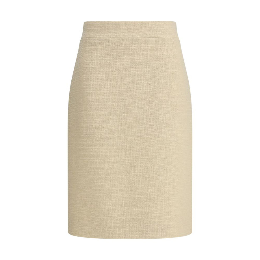 Cream Fleece Wool Skirt
