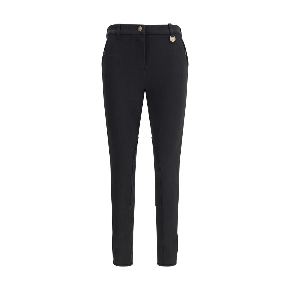Black Cotton Casual Pants