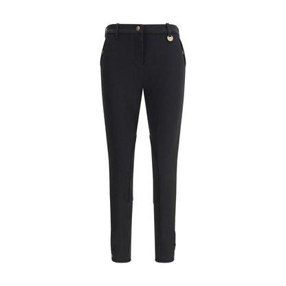 Black Cotton Casual Pants