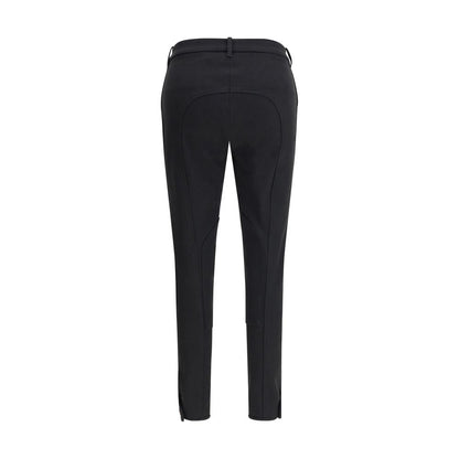 Black Cotton Casual Pants