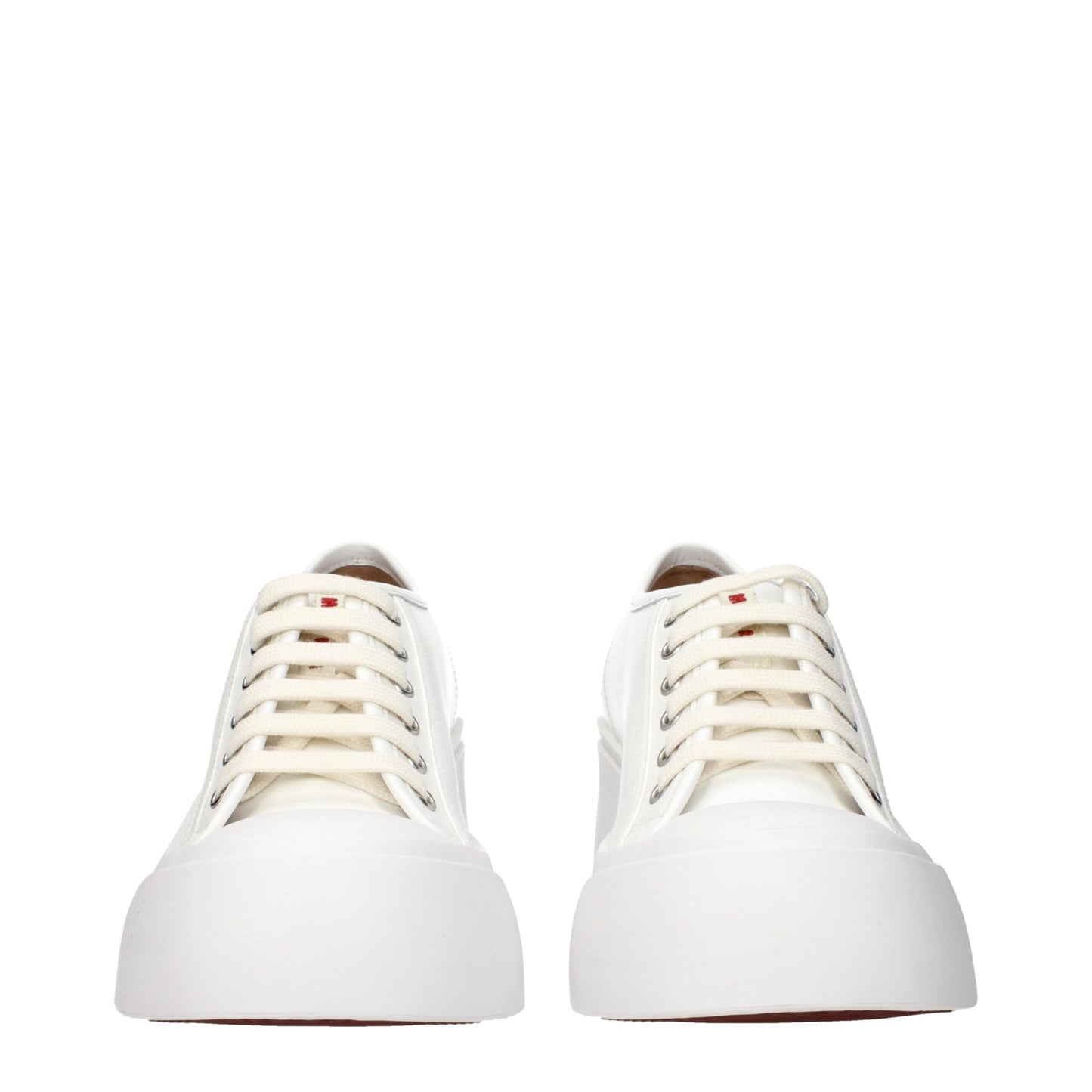 White Leather Platform Sneakers