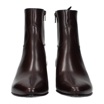 Red Leather Ankle Boots