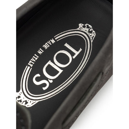 Gray Nubuc Leather Moccassin