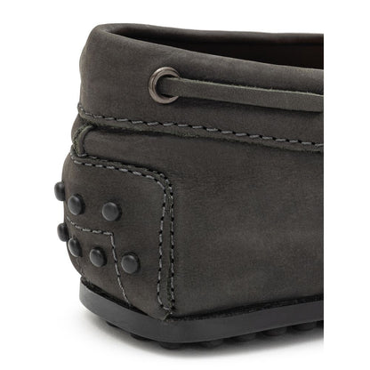 Gray Nubuc Leather Moccassin