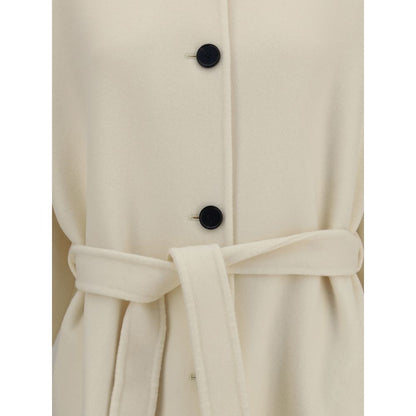 Cream Fleece Wool Coat