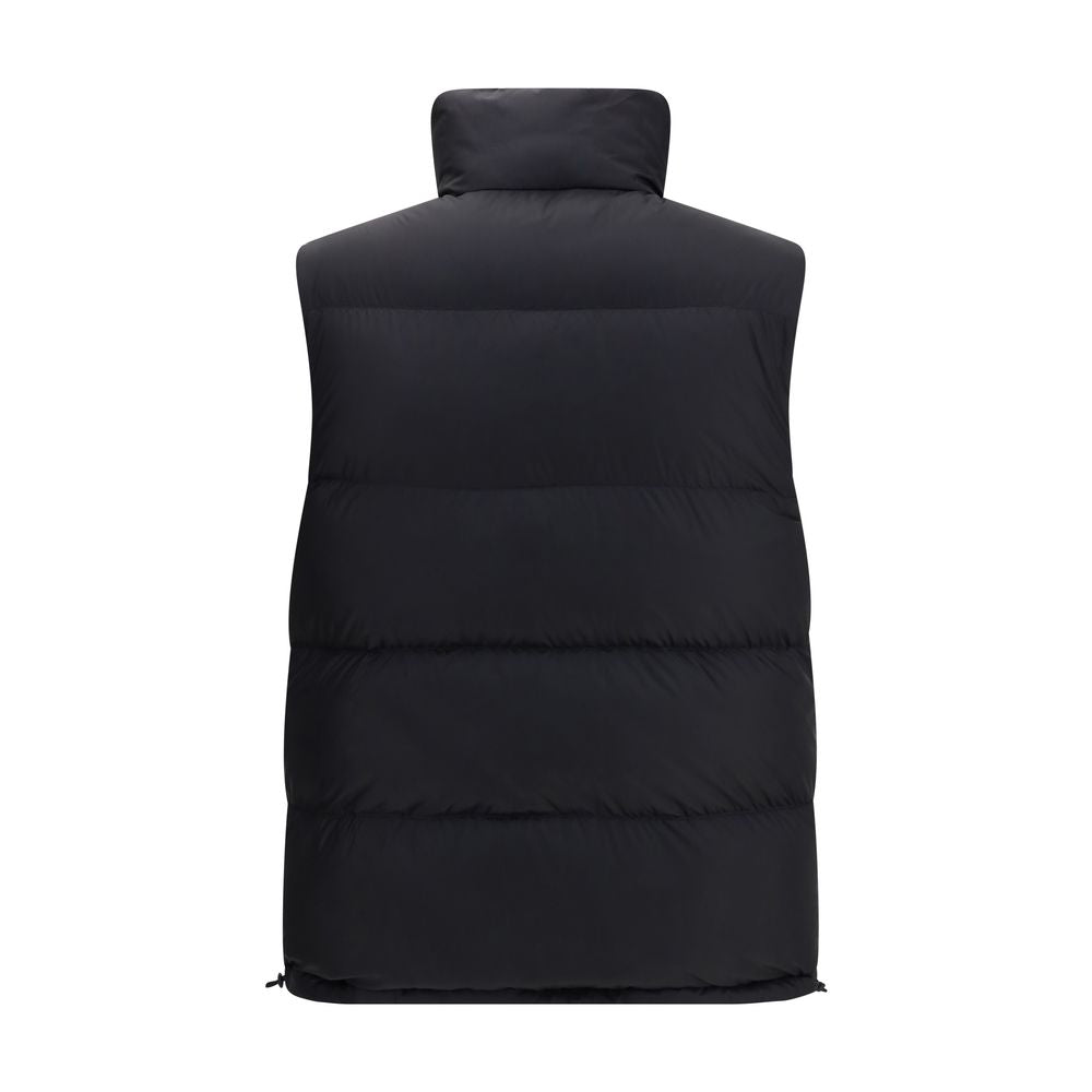 Black Polyester Sleveless Jacket