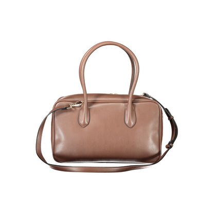 Brown Polyethylene Women Handbag