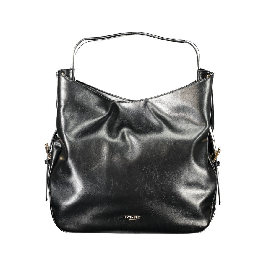 Black Polyethylene Women Hobo Bag