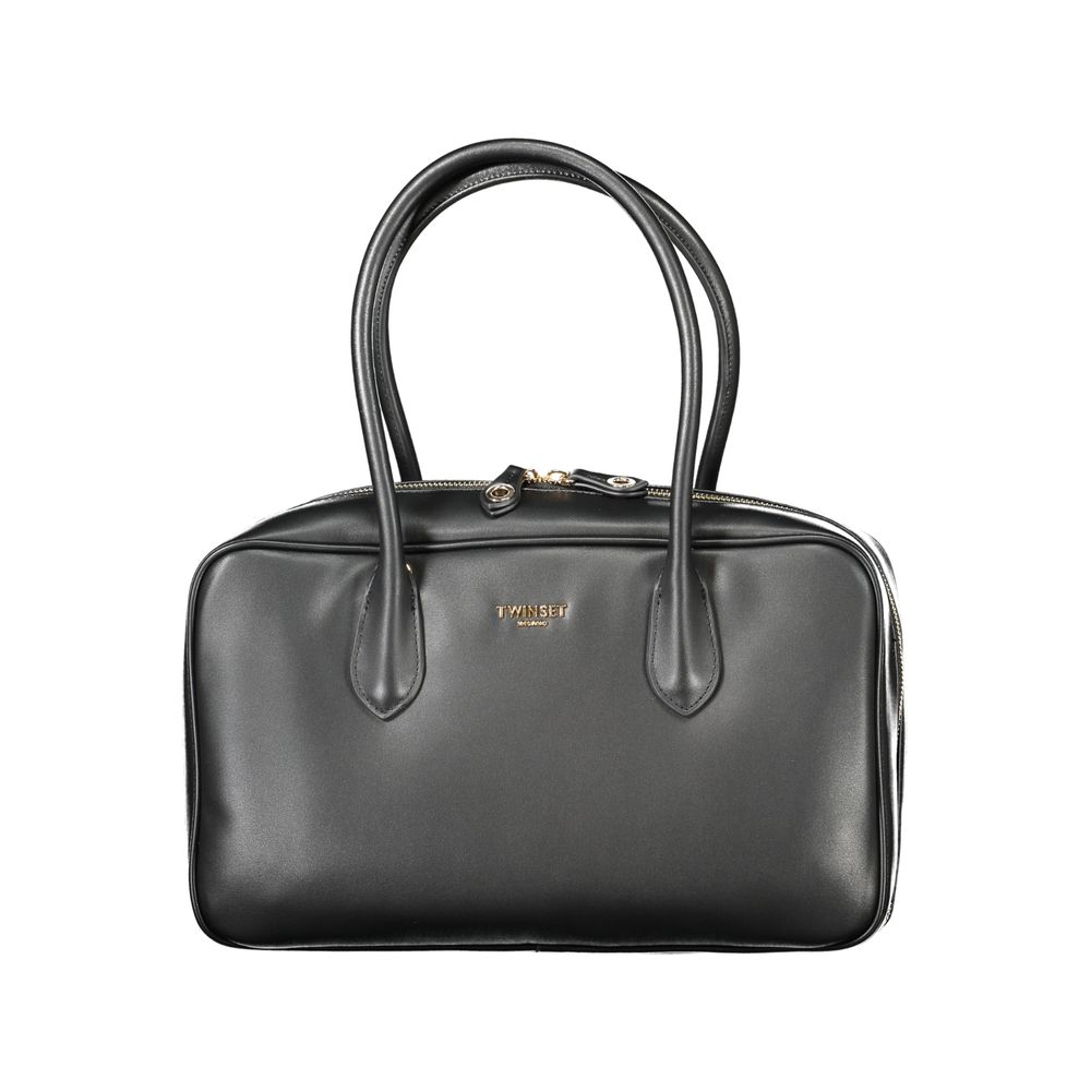 Black Polyethylene Women Handbag