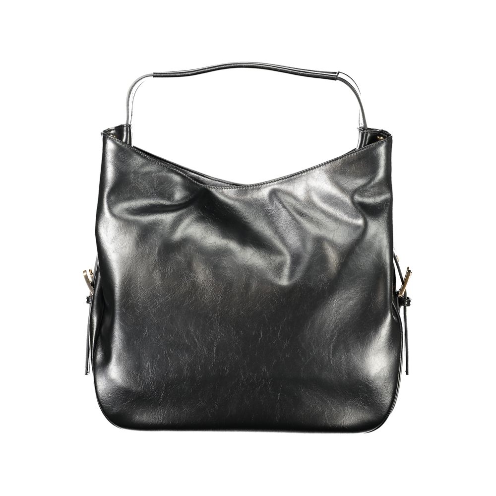 Black Polyethylene Women Hobo Bag