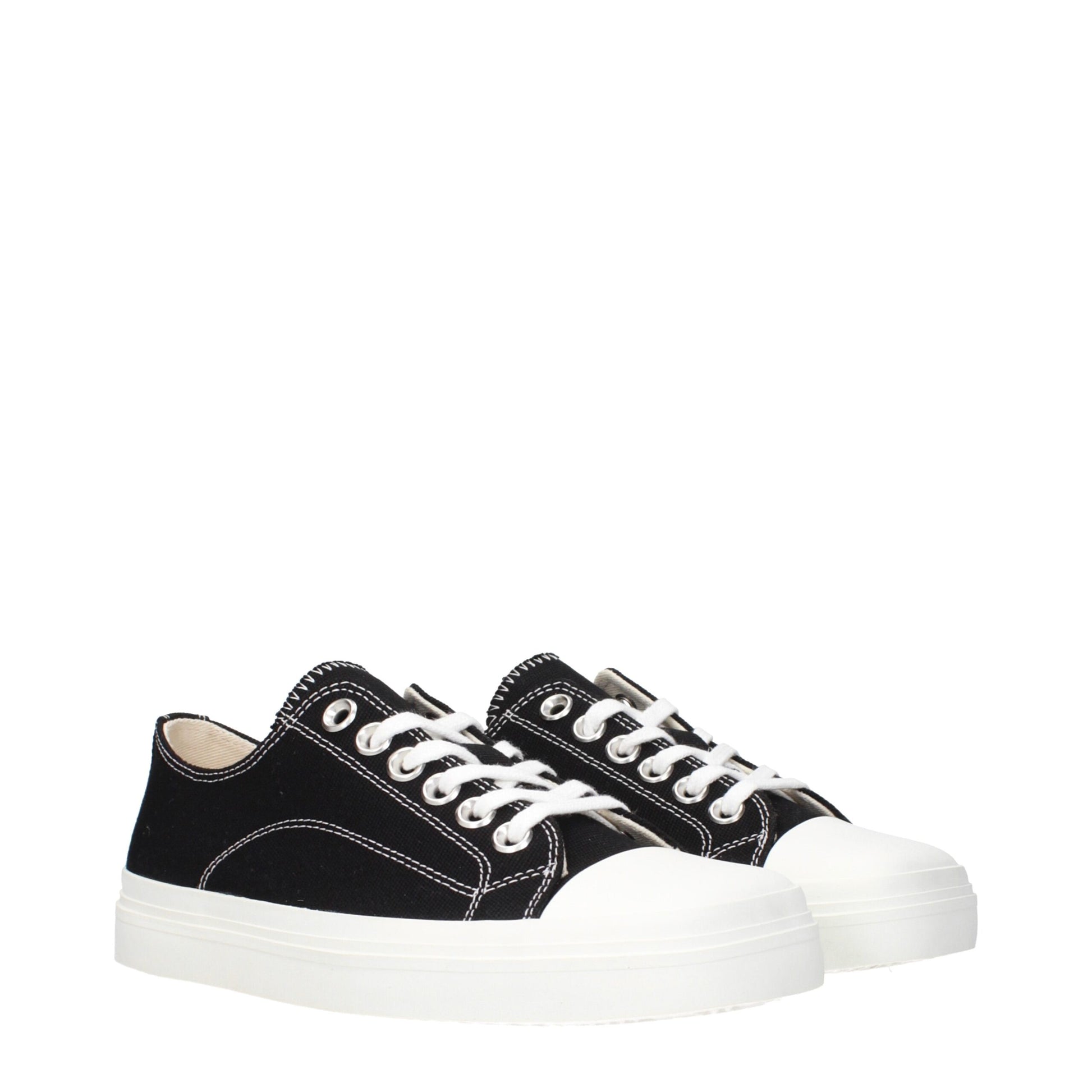 Black Fabric Low Top Sneakers