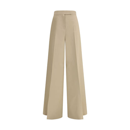 Beige Cotton Casual Pants