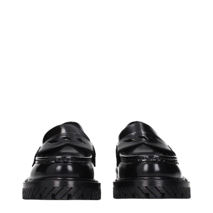 Black Leather Slip-On Loafers