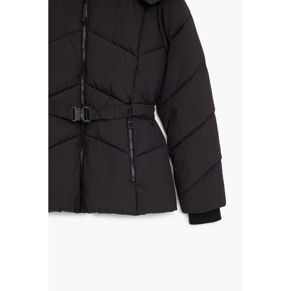 Black Polyester Women Jacket
