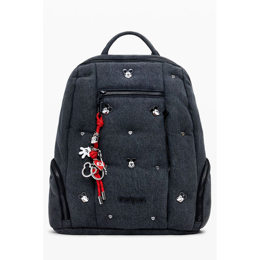 Gray Polyester Women Backpack