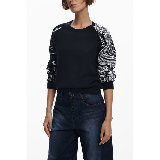 Black Polyester Women Sweater