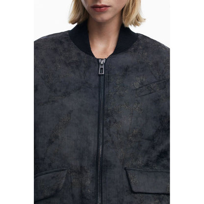 Black Polyester Women Jacket