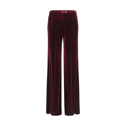 Bordeaux Viscose Flared Pants