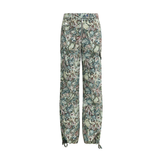 Multicolor Cotton Casual Pants