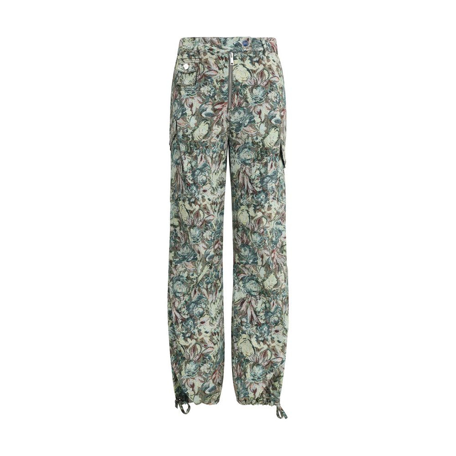 Multicolor Cotton Casual Pants