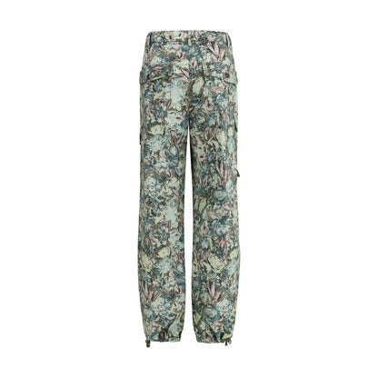 Multicolor Cotton Casual Pants