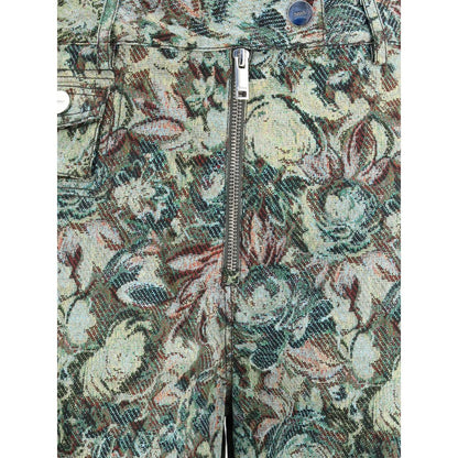 Multicolor Cotton Casual Pants