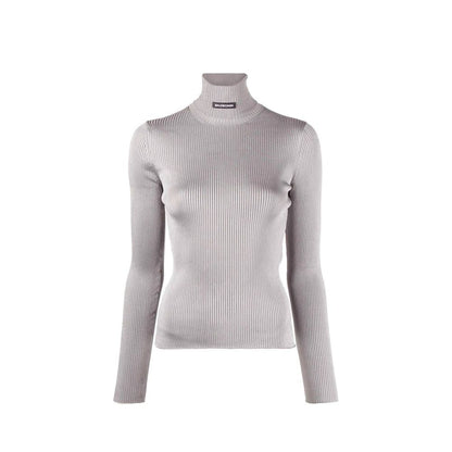 Gray Polyester Turtleneck