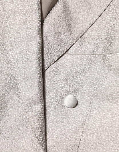 Beige MARTINI Double-Breasted Suit Blazer