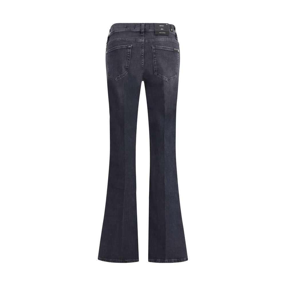Black Cotton Bootcut Jeans