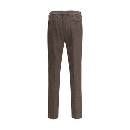 Brown Cotton Casual Pants