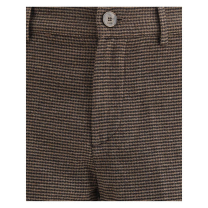 Brown Cotton Casual Pants