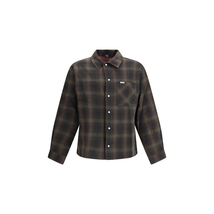 Brown Cotton Pattern Shirt