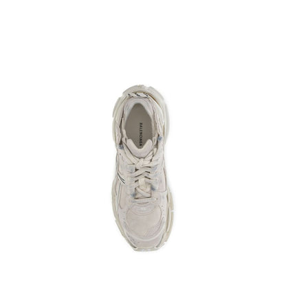 Beige Calf Leather Bos Taurus Athletic Sneakers