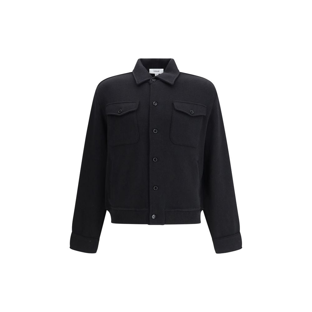 Black Fleece Wool Coat