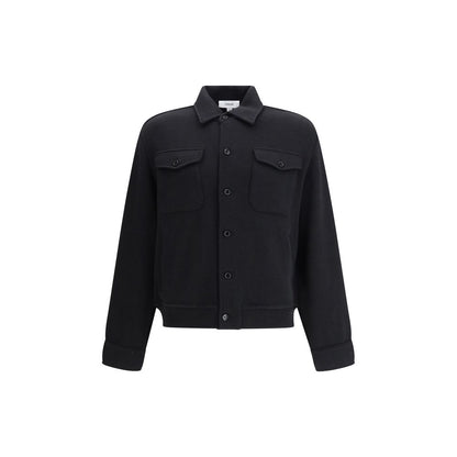 Black Fleece Wool Coat