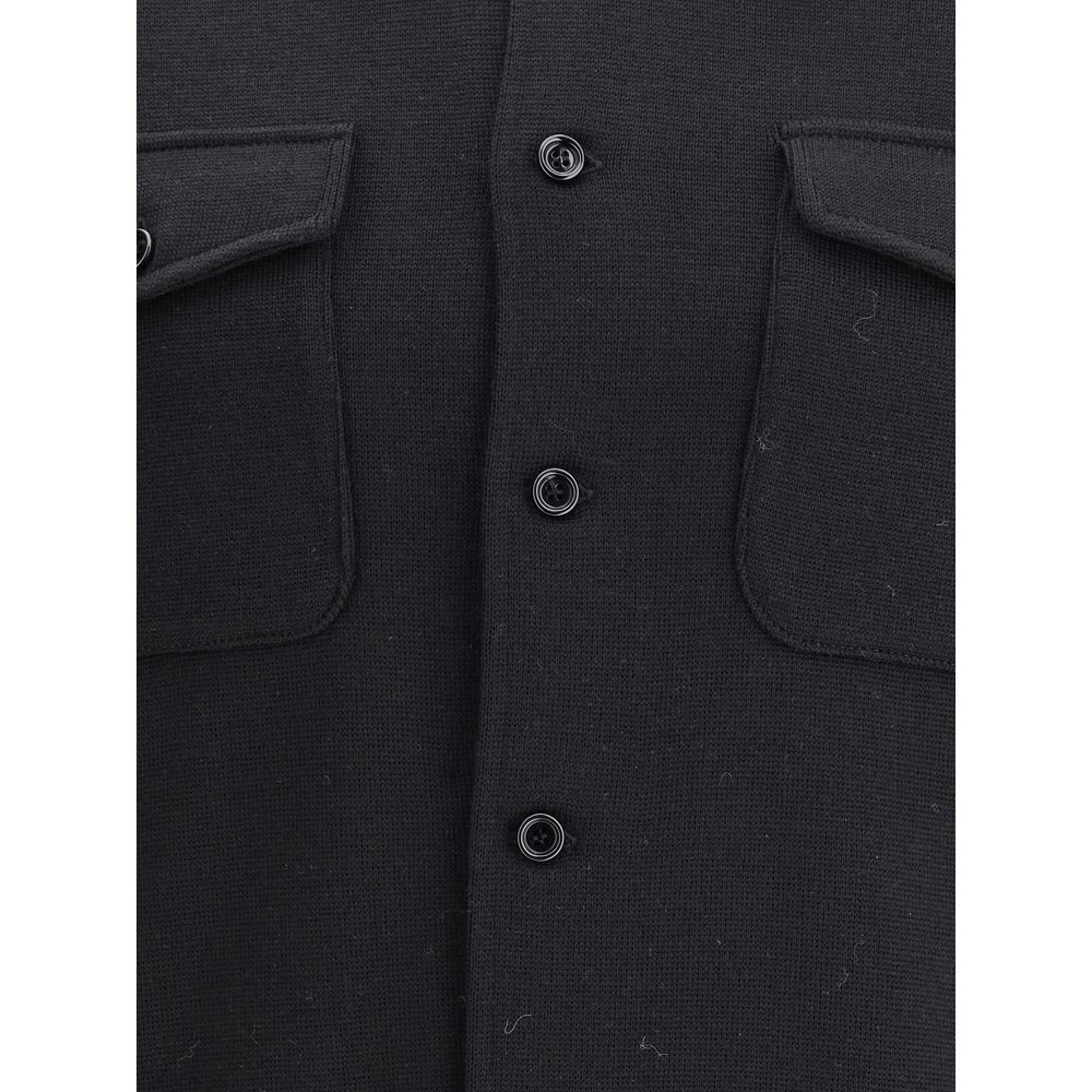 Black Fleece Wool Coat
