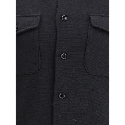 Black Fleece Wool Coat