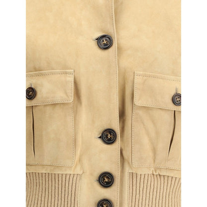 Beige Leather Jacket