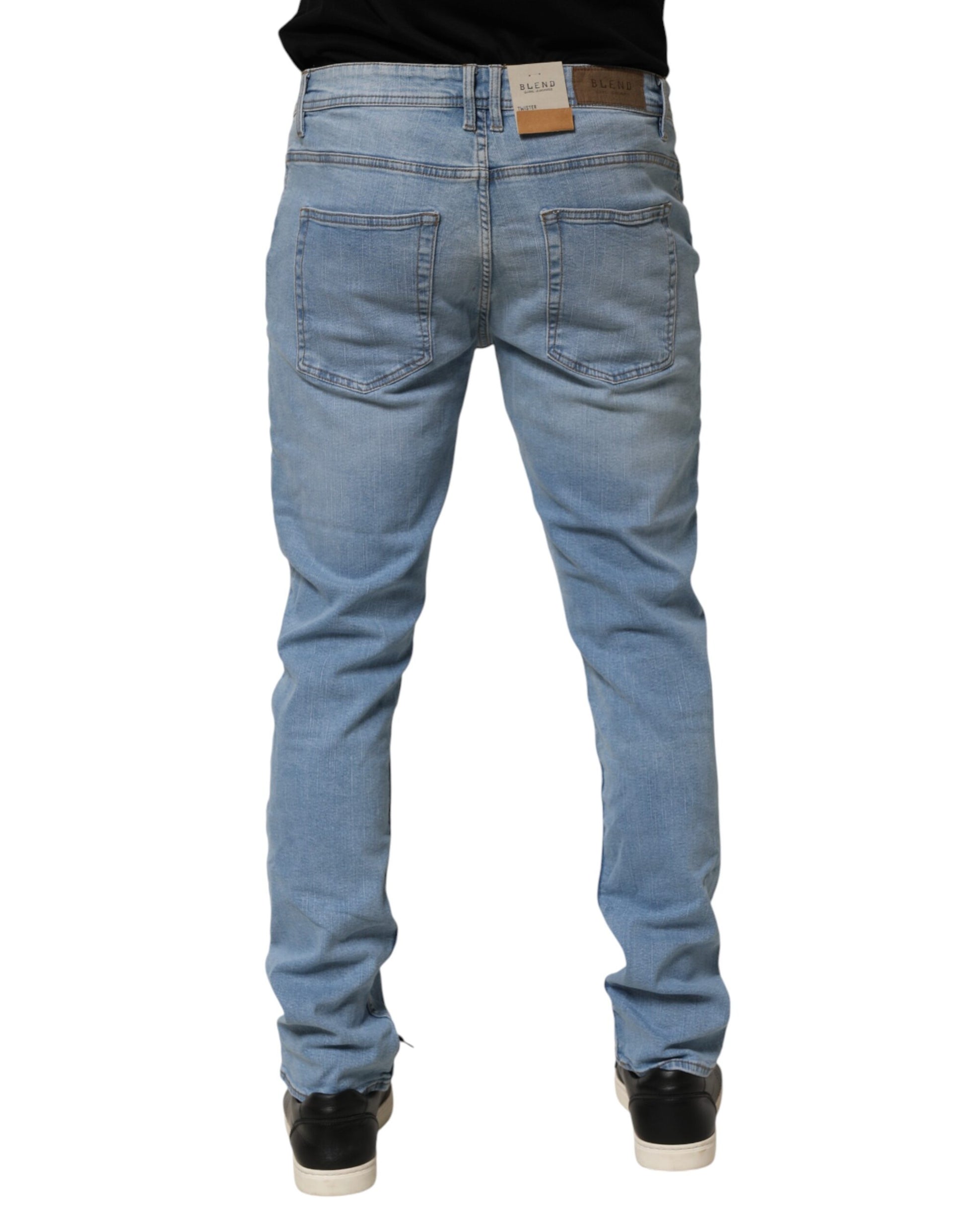 Light Blue Twister Low Waist Slim Fit Men Denim Jeans