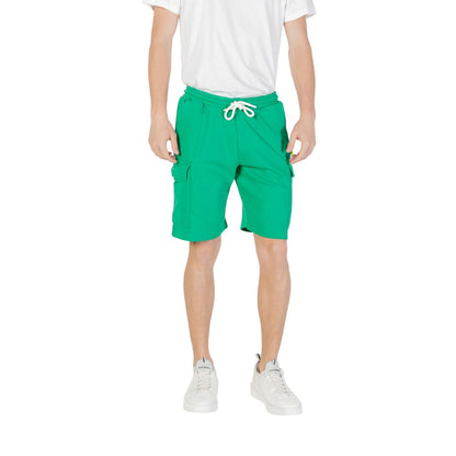 Green Cotton Bermuda Shorts